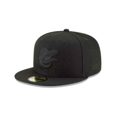 Black Baltimore Orioles Hat - New Era MLB Blackout Basic 59FIFTY Fitted Caps USA2043765